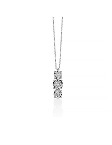 Miluna Necklace - 18K White Gold Trilogy with 9.34pt Natural Diamonds - 0