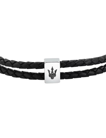 Maserati Bracelet - Leather - Double Cord - Black Leather -JM226AVE44 2