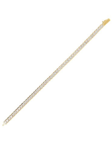Bronzallure Bracelet-Gold-Cubic Zirconia Squares-Large-WSBZ01979Y.W-175 2