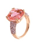 Bronzallure Ring - Prisma Gem Salmon Pink-Size 16-WSBZ02179.MO-16