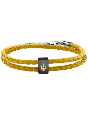 Maserati Bracelet - Leather - Double Cord - Yellow Leather - JM226AVE45