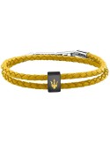 Maserati Bracelet - Leather - Double Cord - Yellow Leather - JM226AVE45
