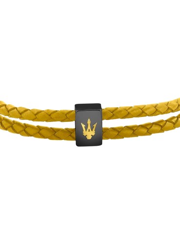 Maserati Bracelet - Leather - Double Cord - Yellow Leather - JM226AVE45 2