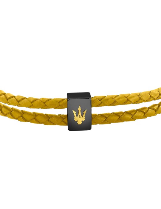 Bracciale Maserati - Leather - Doppio Cordino -Pelle Gialla-JM226AVE45