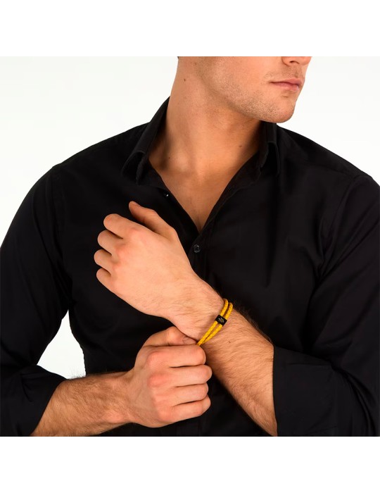 Bracciale Maserati - Leather - Doppio Cordino -Pelle Gialla-JM226AVE45