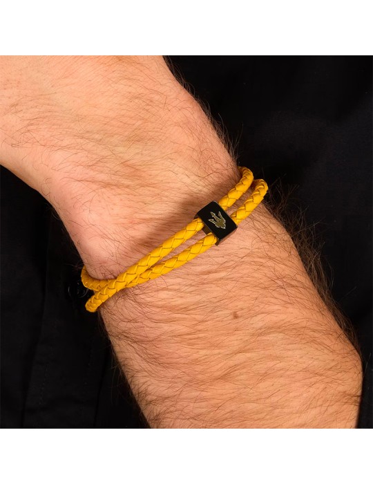 Bracciale Maserati - Leather - Doppio Cordino -Pelle Gialla-JM226AVE45