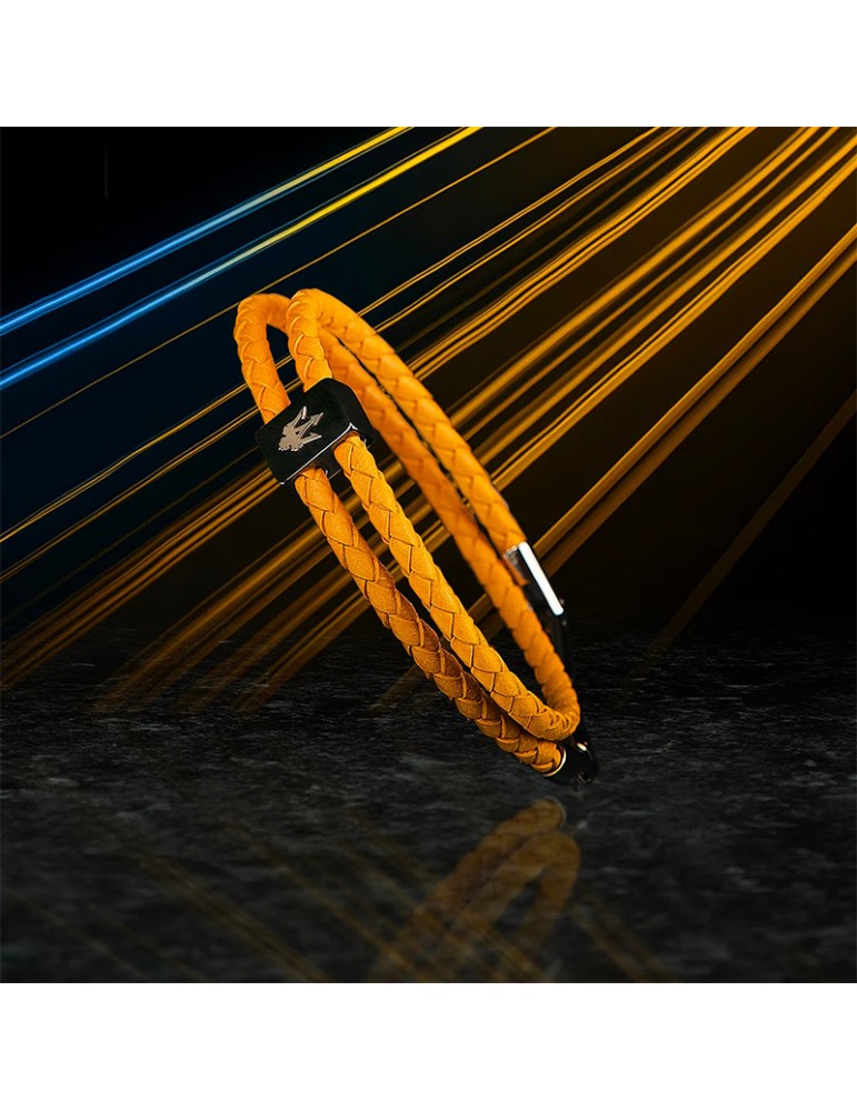 Bracciale Maserati - Leather - Doppio Cordino -Pelle Gialla-JM226AVE45