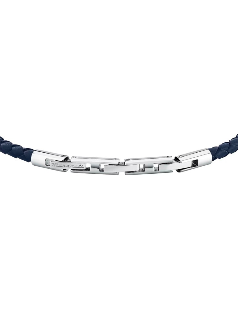 Bracciale Maserati - Leather - Doppio Cordino - Pelle Blu - JM226AVE46