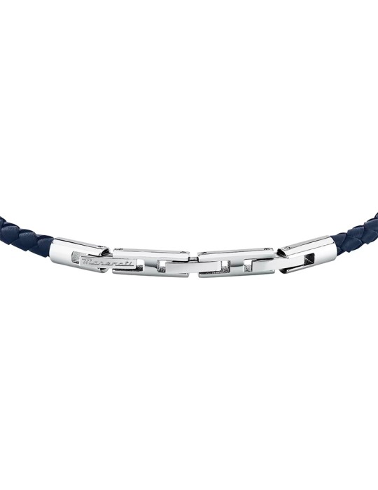 Maserati Bracelet - Leather - Double Cord - Blue Leather - JM226AVE46