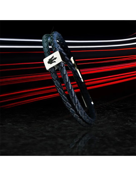 Maserati Bracelet - Leather - Double Cord - Blue Leather - JM226AVE46