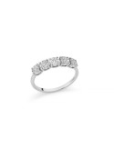 Anello Miluna - in Oro Bianco 18 carati Riviere Diamanti Naturali - 0