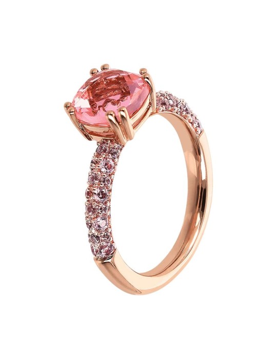 Bronzallure Ring - Pink Prisma Gem - Size 14 - WSBZ02181.MO-14