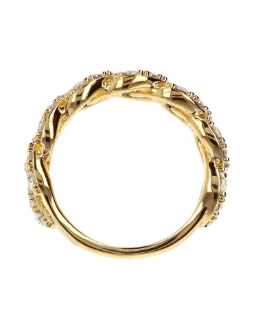 Bronzallure Ring-Band-Gold-Chain-Cubic Zirconia-WSBZ02329Y.W-CZ-16 2
