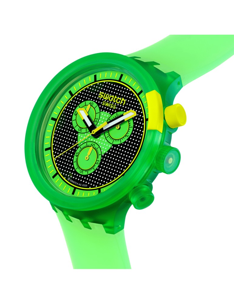 Orologio Swatch - Glowingly Green - Cronografo - Verde - 47mm-SB02G100