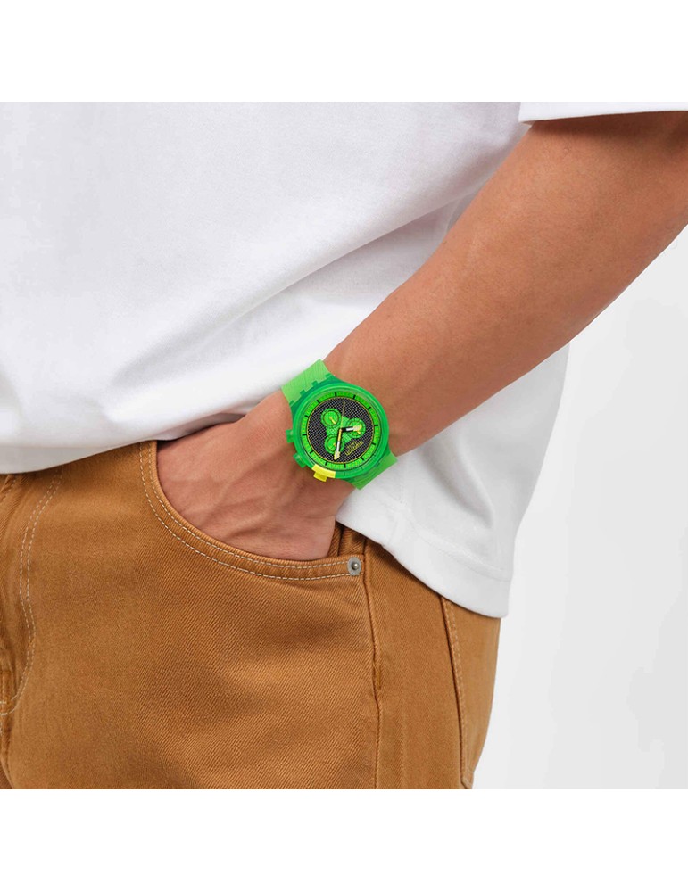 Swatch Watch - Glowingly Green - Chronograph - Green - 47mm-SB02G100