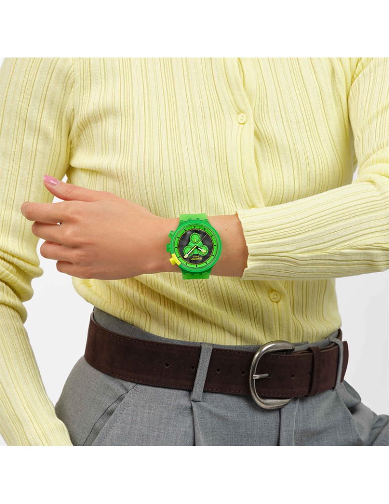Orologio Swatch - Glowingly Green - Cronografo - Verde - 47mm-SB02G100