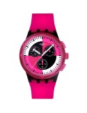 Swatch watch - Fuchsia Lines - Chronograph - 42mm - Pink and Black - SUSB110
