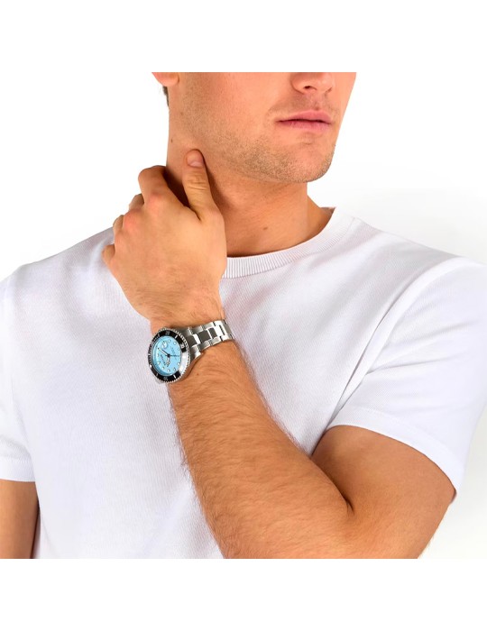Orologio Sector - Silver - 43mm - Azzurro - Lunetta Nera - R3253161065