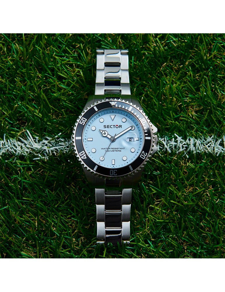 Orologio Sector - Silver - 43mm - Azzurro - Lunetta Nera - R3253161065