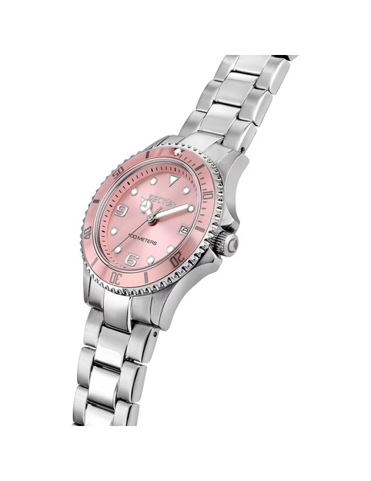 Orologio Sector - 230 - Tempo e Data - Silver - 35mm -Rosa-R3253161551