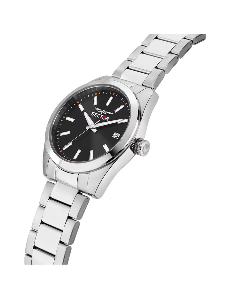 Sector Watch - 240 - Time and Date - Silver - 37mm - Black-R3253240027