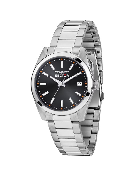 Sector Watch - 240 - Time and Date - Silver - 37mm - Black-R3253240027
