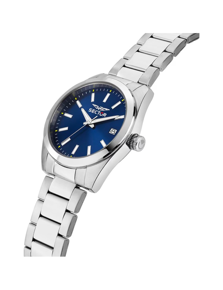 Sector Watch - 240 - Time and Date - Silver - 37mm - Blue-R3253240028