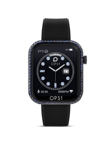 Smartwatch Oops! - 41x45mm - Black - Blue Crystals - OPSSW37