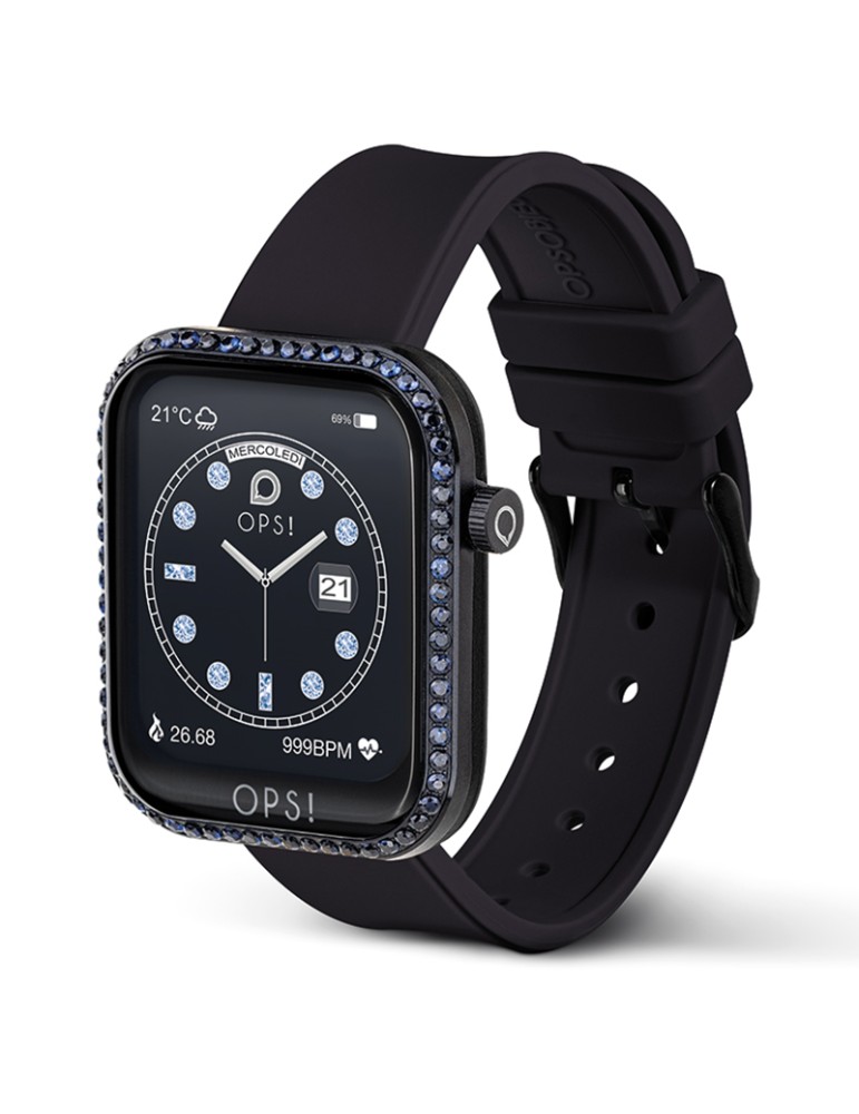 Smartwatch Ops! - 41x45mm - Nero - Cristalli Blu - OPSSW37