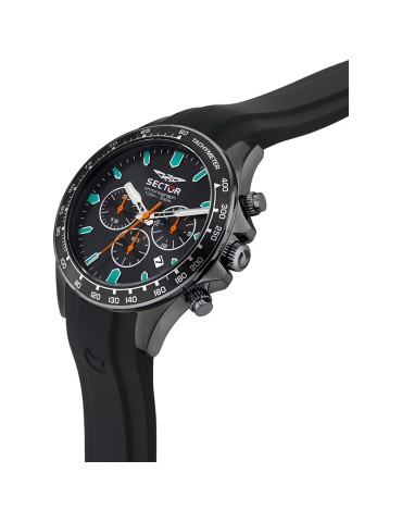 Sector Watch - 230 Chronograph 43mm Black with Turquoise Indexes - 0 2