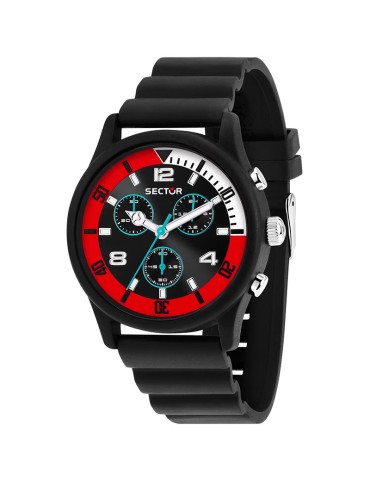 Orologio Sector - Nero - 43mm - Dettaglio Bianco e Rosso - R3271718001