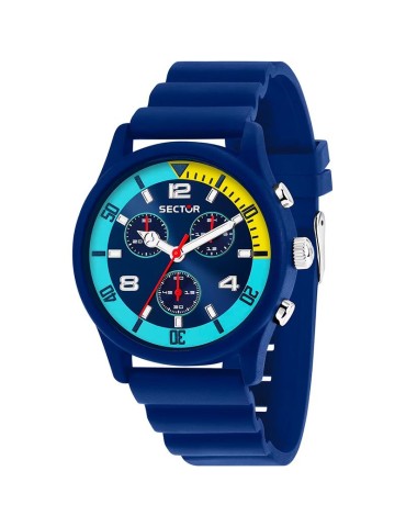 Orologio Sector - H2O Cronografo Blu 43mm con Dettaglio Celeste e Giallo - 0