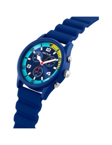 Orologio Sector - H2O Cronografo Blu 43mm con Dettaglio Celeste e Giallo - 0 2