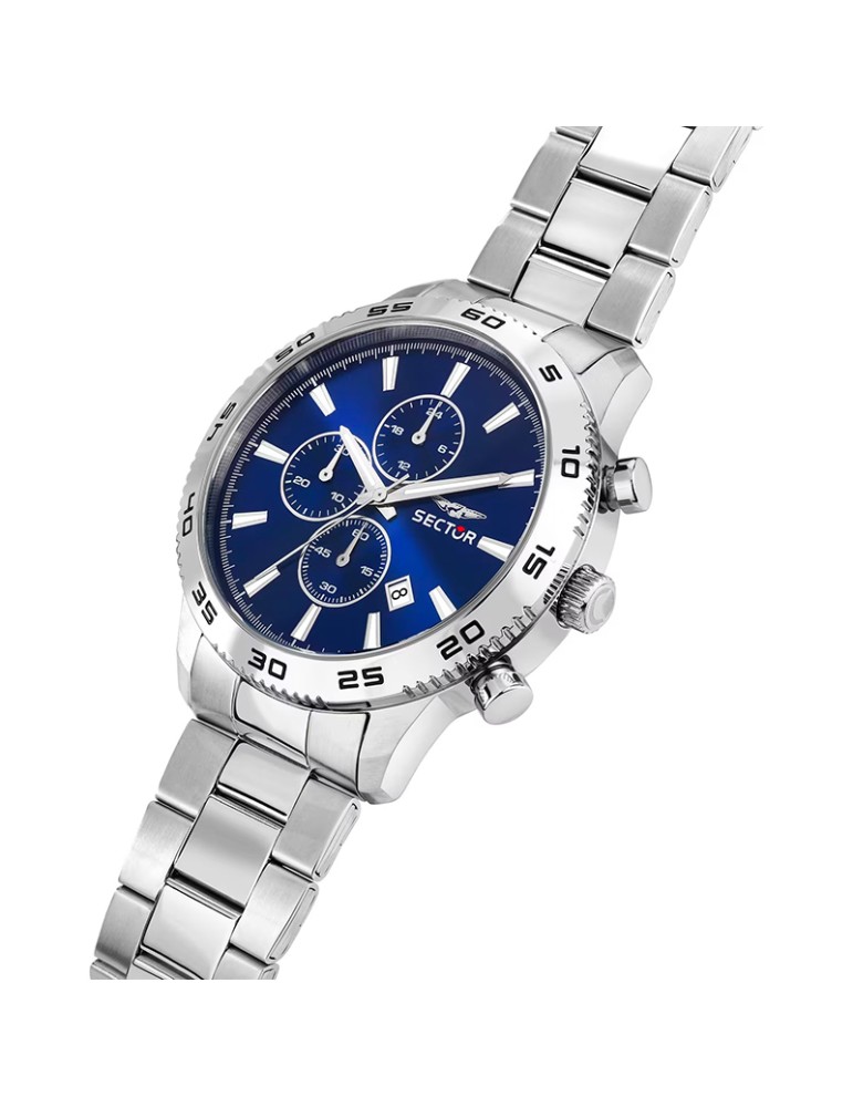 Orologio Sector - 270 - Cronografo - Silver - 45mm - Blu - R3273778011