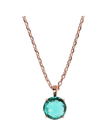 Bronzallure Necklace - Rose Gold - Green Light Point - WSBZ02310.GT