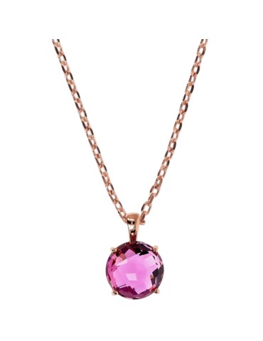 Collana Bronzallure - Rose Gold - Punto Luce Fucsia - WSBZ02310.RR