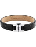 Bracciale Maserati - Pelle Nera - Chiusura in Acciaio - JM2269LA01