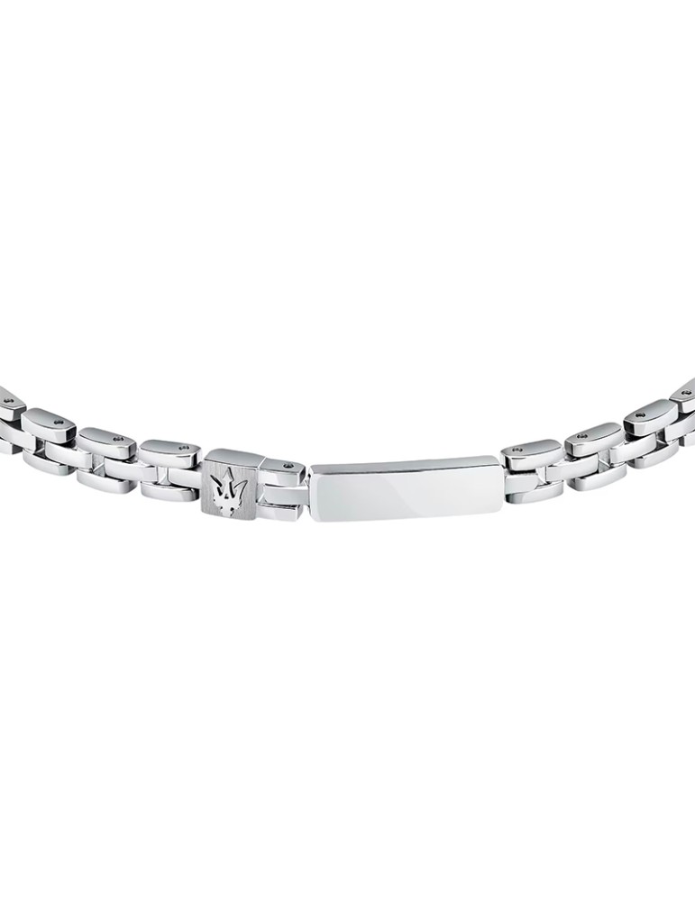 Maserati Bracelet - Iconic - 316L Steel - Trident Silver - JM324AVD57