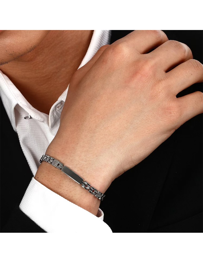 Bracciale Maserati - Iconic - Acciaio 316L -Tridente Silver-JM324AVD57
