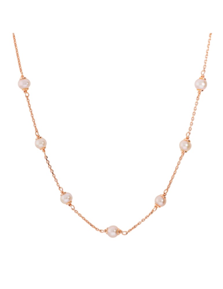 Collana Bronzallure - a Catena - Rose Gold - Perle Rosa-WSBZ02554.RPRL