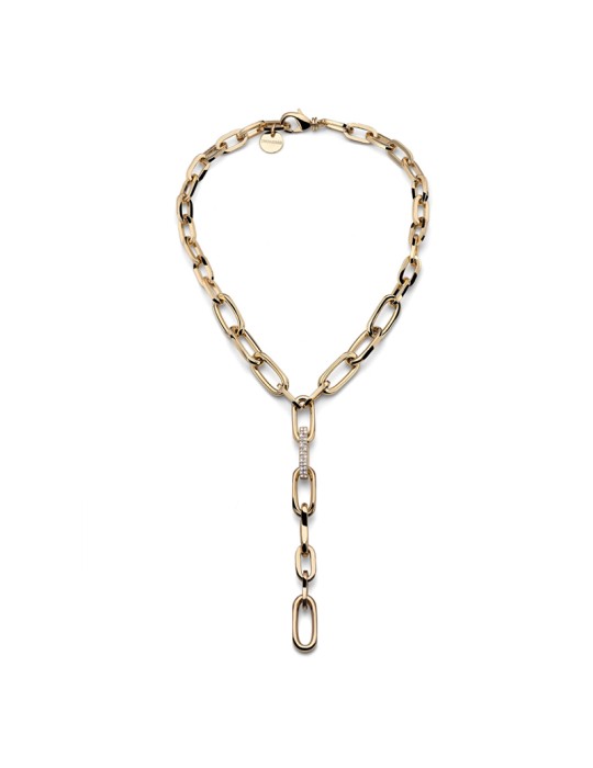 Collana Unoaerre - ad Y - Gold - Pavè di Cubic Zirconia - EXH5734G