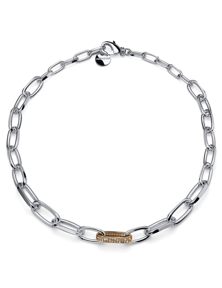 Unoaerre Necklace - Chain - Two-tone - Pavé Cubic Zirconia - EXH5744BC