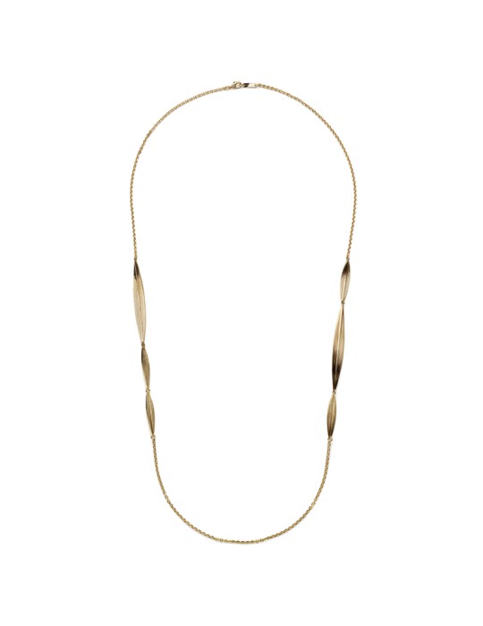 Collana Unoaerre - Lunga - Dorata -Elementi a Forma di Foglia-EXH5764G