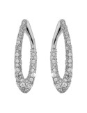 Bronzallure Earrings - Creole Oval Silver with Cubic Zirconia Pavè - WSBZ02570W.WR