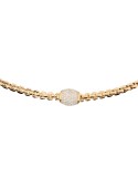 Bronzallure Necklace-Gold-Squared Links-Cubic Zirconia-WSBZ02579Y.WR