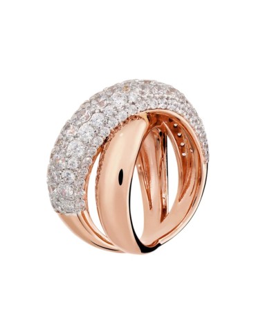 Bronzallure ring-Rosè-Weave-Cubic Zirconia-Size 14-WSBZ02589.WR