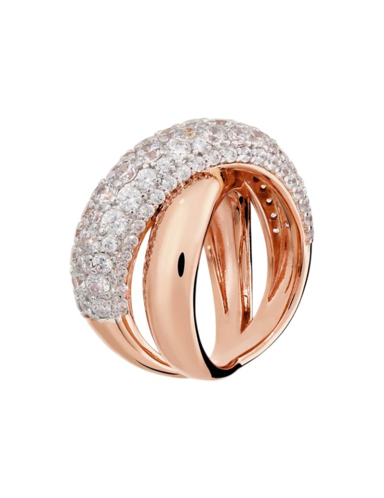 Anello Bronzallure-Rosè-Intreccio-Cubic Zirconia-Misura 14-WSBZ02589.WR