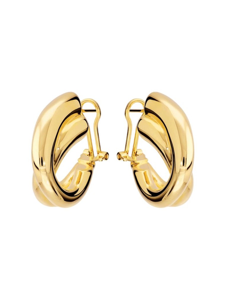 Bronzallure - Purità Gold Polished Weaving Earrings - WSBZ02592Y.YG