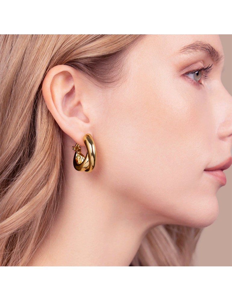Bronzallure - Purità Gold Polished Weaving Earrings - WSBZ02592Y.YG