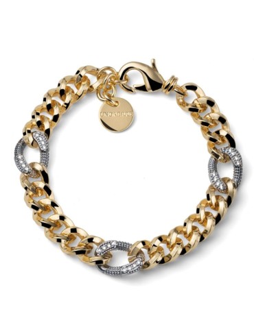 Bracciale Unoaerre -a Catena-Dorato-Maglie Silver Diamantate-EXB5484GB
